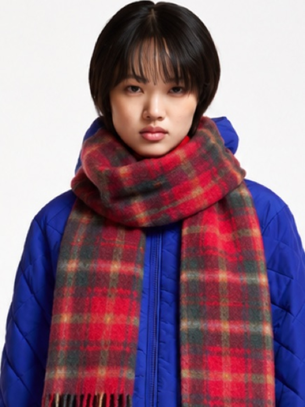 NWOT 100% Lambswool Tartan Scarf